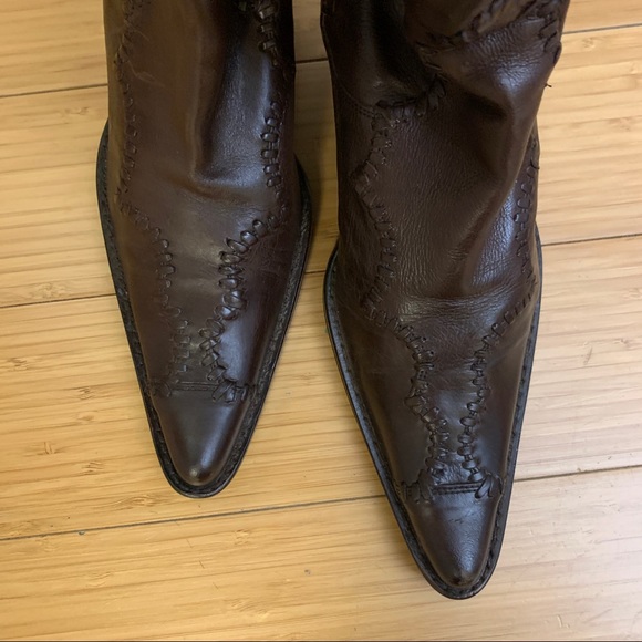 Sartore embroidered brown leather boots - Picture 4 of 8